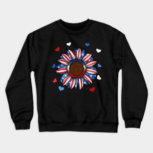 USA Flag Flower. Crewneck Sweatshirt